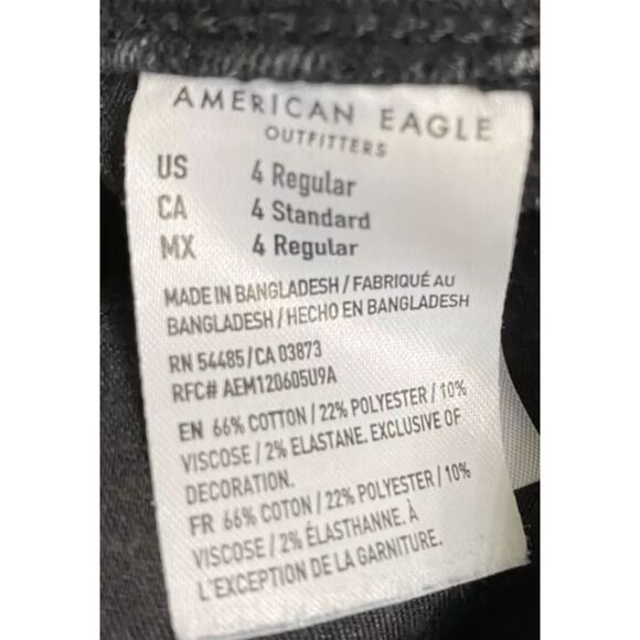 American Eagle Next Level Stretch Black Distressed Jeggings Size 4R (26x27) - Picture 7 of 10